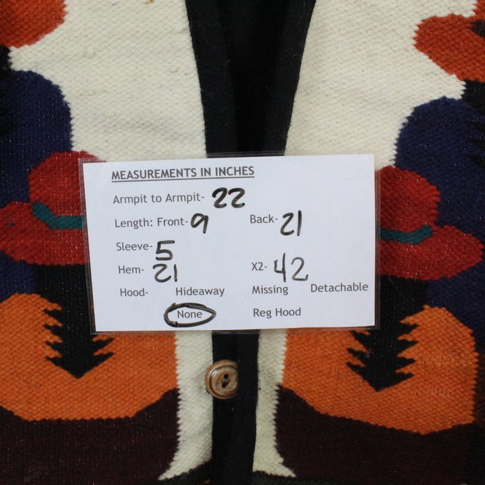 Vintage Inca Marka Peguche White Printed Handcrafts Wool Hand Made Vest Size L - Picture 9 of 9